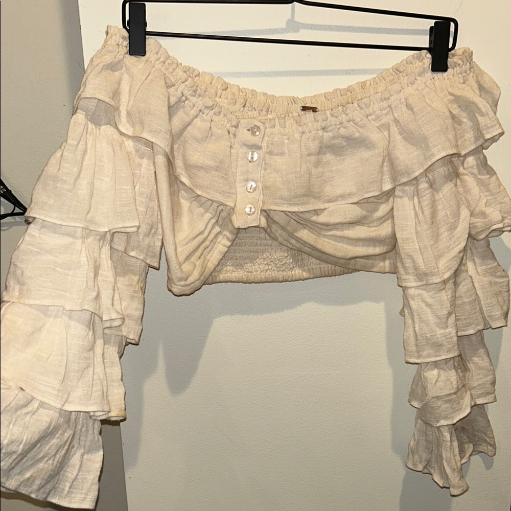 Free People cropped blouse/ good used condition